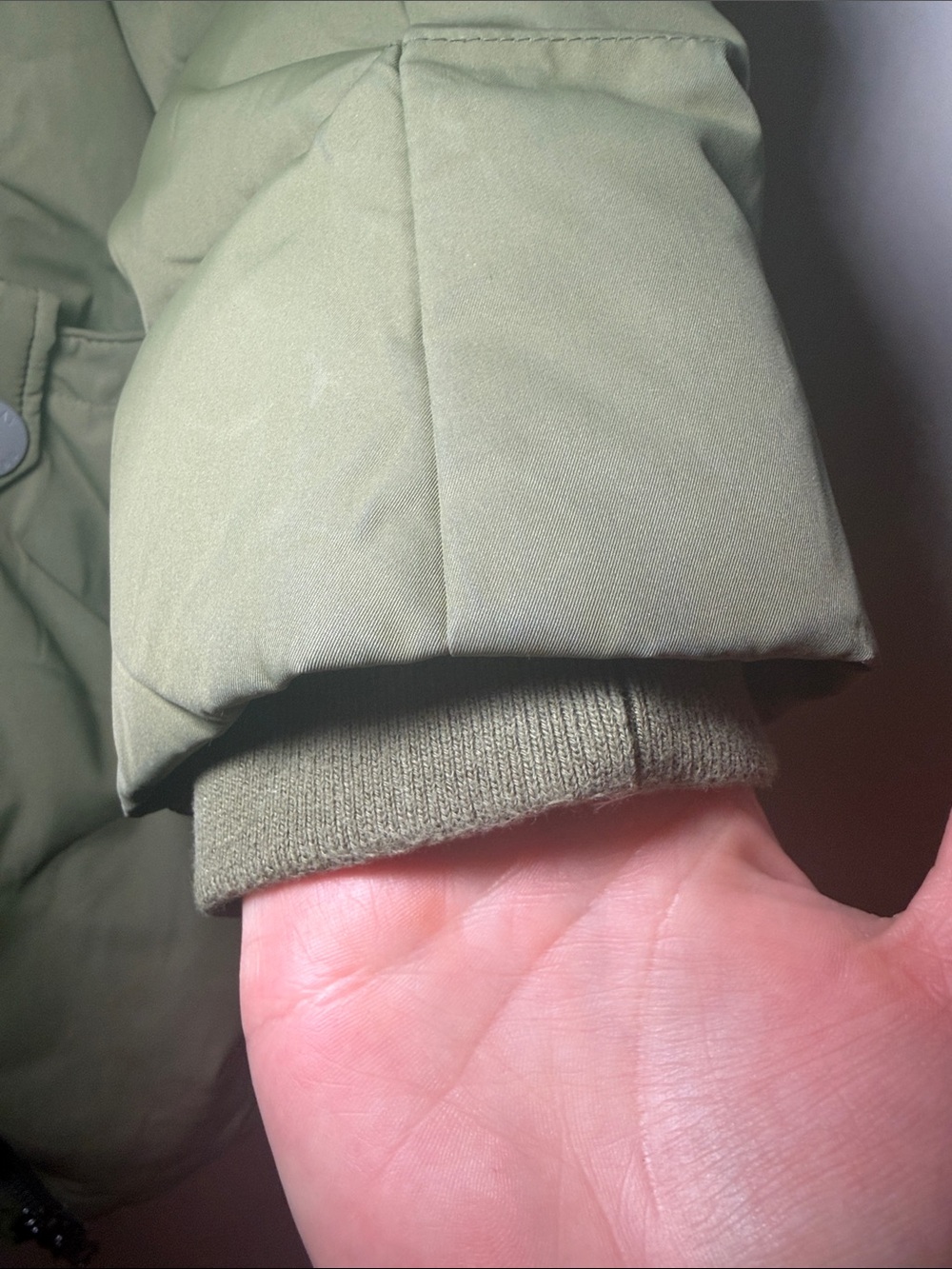 Orolay Quilted Hooded Puffer Jacket in Olive Green - Picture 6 of 7